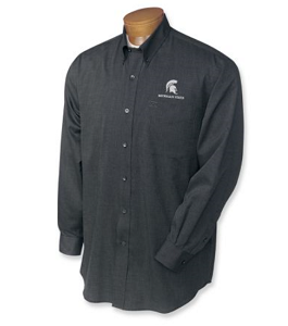 Michigan State Spartans B&T LS Nailshead Sport Shirt - Black